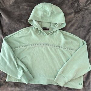 UNDER ARMOUR Green Hooded Sweatshirt Hoodie Loose Fit Womens Size M
